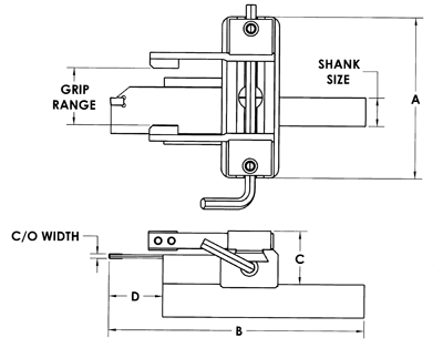 Combination Bar Puller Cut-Off Tool for CNC - Diagram