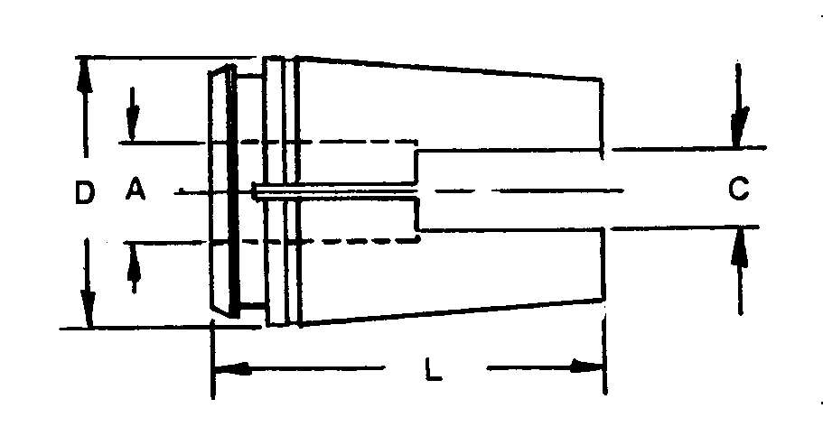 Single Angle Tap Collets TG Style - Diagram