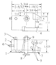 1st Position 12° Dovetail Tool Holder for Davenport - Diagram