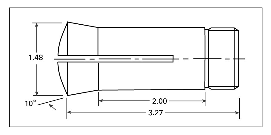 5C Collets Inch & Metric Sizes - Diagram