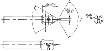 Insert Toolholders for Combined Spot Drilling & Countersinking - Diagram