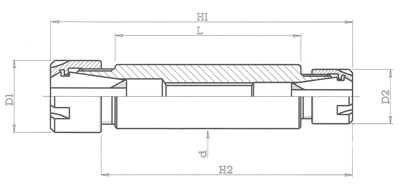 Double Ended Swiss ER Collet Chucks with Different Series ER Collets on Each End - Diagram