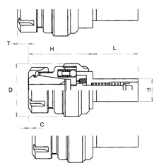 ER Collet, Tension/Compression Floating Tap Holder - Diagram