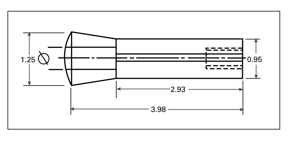 R8 Collets Inch and Metric Sizes - Diagram